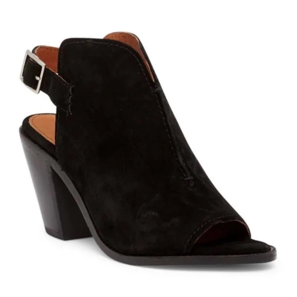 Frye size 8 1/2 black Courtney open toe shoes